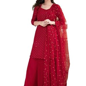 Women Georgette Salwar Suit-RED