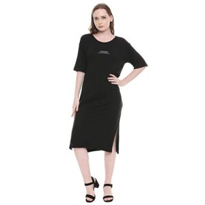 VERO MODA Womens Round Neck Solid T-Shirt Dress