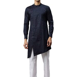 Manyavar Printed Casual Cotton Full Sleeves Kurta for Men
