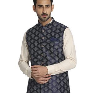 Manyavar Men's Art Silk Regular Nehru Jacket