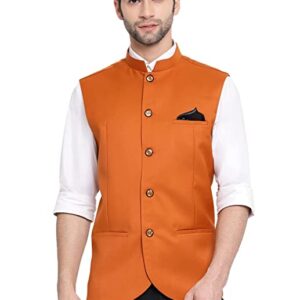 VASTRAMAY Men's Cotton Blend Nehru Jacket