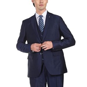 Arrow Men Navy Tailored Regular Fit Solid Three Piece Suit