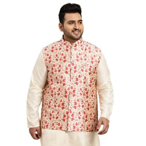 SOJANYA Plus (Since 1958), Men's Silk Blend Printed Nehru Jacket