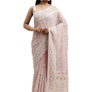 MOHEY Women's Saree, All Over Jaal, Border Saree with Blouse Piece, Traditional Womens Saree for Festival, Wedding, Party