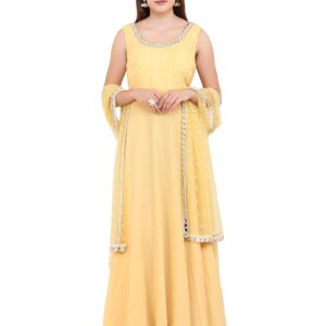 SMAYA Women's Georgette & NetSalwar Suit (SMAYA-9_Yellow_40)