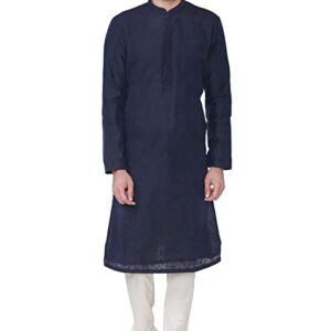 Manyavar Men's Blended Viscose Self Design Kurta Set (SOSK418)