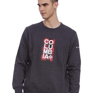 Columbia Mens M Columbia Logo Fleece Crew (AM0358-013-L_Black)