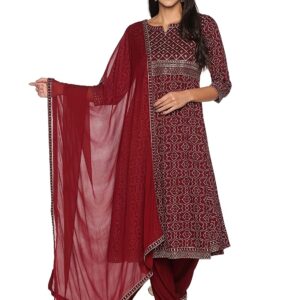 RAJMANDIRFABRICS Women's Rayon Kurta Pant with Dupatta Set