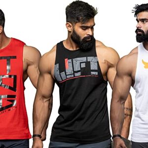 JUARI BE A GENTLEMAN Sleeveless Gym Vest for Men Set of 3