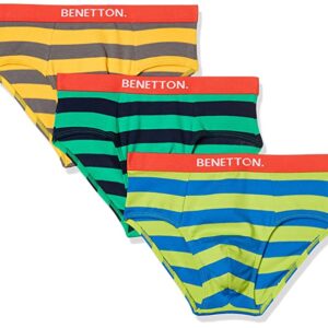 United Colors of Benetton Boys' Brief (16A30963KB03I903S_Yellow, Grey, Turquoise, Navy Blue and Lime_6-7 Years)