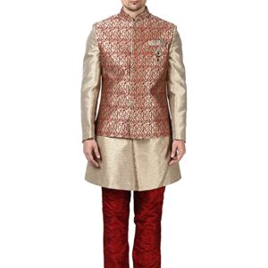 Ethnix Beige Regular Fit Indowestern Kurta